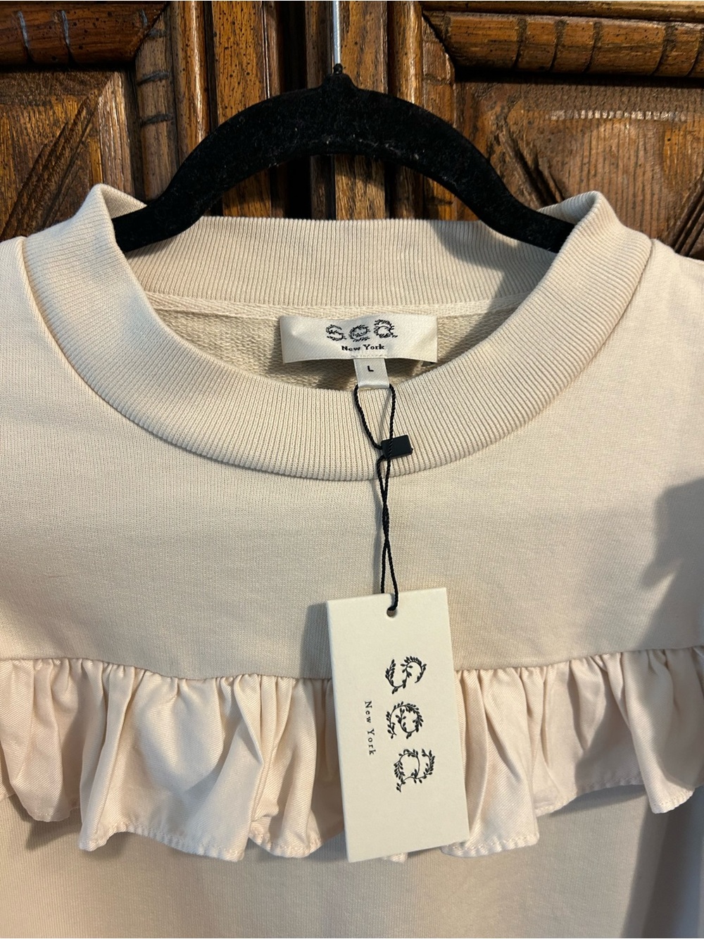 Sea New York Cream Ruffle Puff-Sleeve Sweatshirt - Picture 3 of 5